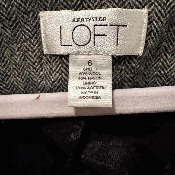 Ann Taylor Loft Wool Herringbone Suit Vest Grey Size 6 - Picture 5 of 7